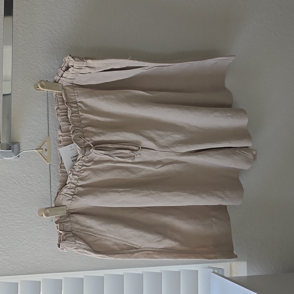 NWT H&M Linen Drawstring Waist Band Shorts Size Large